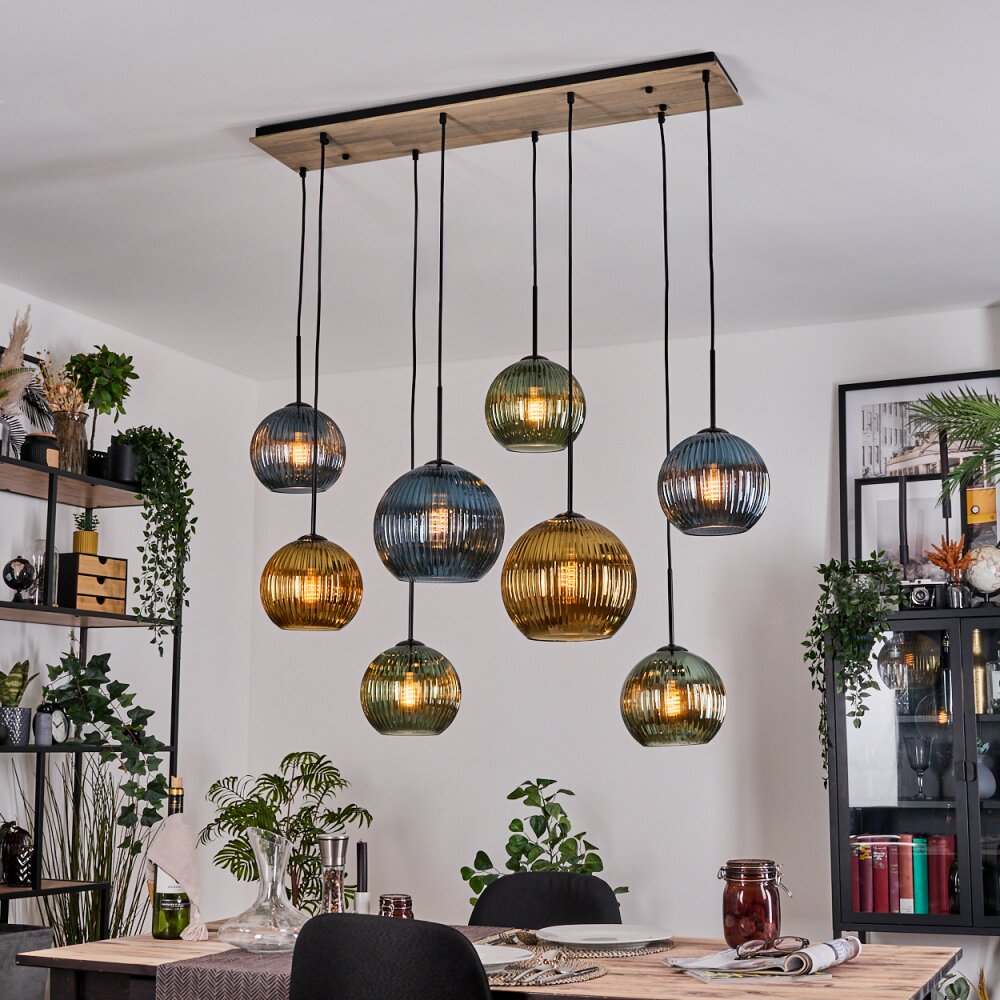Koyoto Lámparas suspendidas, Luminarias esféricas, Lámparas colgantes Crudo, Negro, 8 luces main product photo