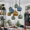 Koyoto Lámparas suspendidas, Luminarias esféricas, Lámparas colgantes Crudo, Negro, 8 luces