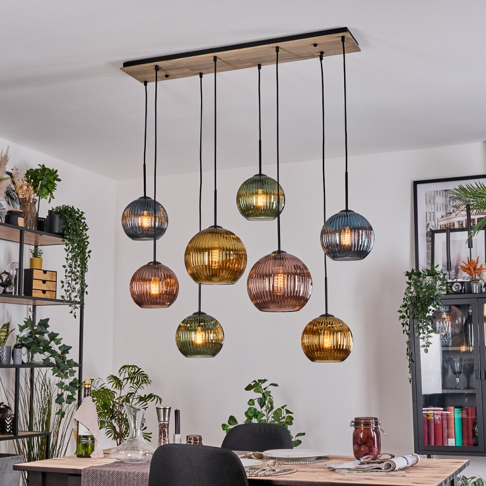 Koyoto Lámparas suspendidas, Luminarias esféricas, Lámparas colgantes Crudo, Negro, 8 luces main product photo