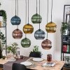 Koyoto Lámparas suspendidas, Luminarias esféricas, Lámparas colgantes Crudo, Negro, 8 luces