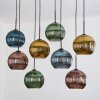 Koyoto Lámparas suspendidas, Luminarias esféricas, Lámparas colgantes Crudo, Negro, 8 luces