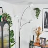 Nikkala Lámpara de pie Cromo, Blanca, 3 luces