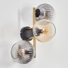 Koyoto Luminarias esféricas, Apliques dorado, Negro, 3 luces