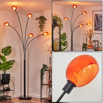 Nikkala Lámpara de pie Negro, 5 luces Nikkala Lámpara de pie Negro, 5 luces