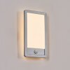 Harel Aplique de exterior, Panel, Apliques LED Plata, 1 luz, Sensor de movimiento