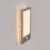 Harel Aplique de exterior, Panel, Apliques LED Plata, 1 luz, Sensor de movimiento