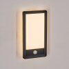 Harel Aplique de exterior, Panel, Apliques LED Negro, 1 luz, Sensor de movimiento