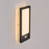 Harel Aplique de exterior, Panel, Apliques LED Negro, 1 luz, Sensor de movimiento
