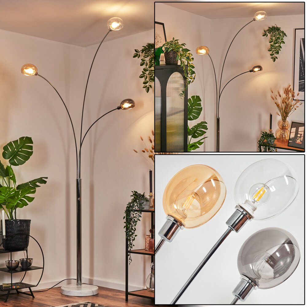 Nikkala Lámpara de pie Cromo, Blanca, 3 luces main product photo