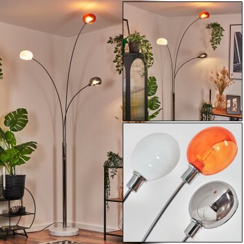 Nikkala Lámpara de pie Cromo, Blanca, 3 luces Nikkala Lámpara de pie Cromo, Blanca, 3 luces