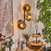 Koyoto Luminarias esféricas, Apliques dorado, Transparente, 3 luces