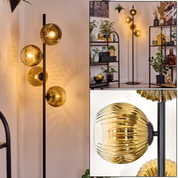 Ripoll Lámpara de pie dorado, Transparente, 4 luces