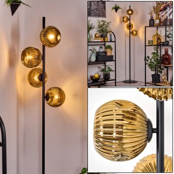Ripoll Lámpara de pie dorado, 4 luces