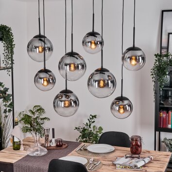 Gastor Lámparas suspendidas, Luminarias esféricas, Lámparas colgantes Transparente, Ahumado, 8 luces