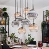 Koyoto Lámparas suspendidas, Luminarias esféricas, Lámparas colgantes Crudo, Negro, 8 luces