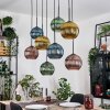 Koyoto Lámparas suspendidas, Luminarias esféricas, Lámparas colgantes Crudo, Negro, 8 luces