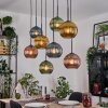 Koyoto Lámparas suspendidas, Luminarias esféricas, Lámparas colgantes Crudo, Negro, 8 luces