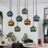 Koyoto Lámparas suspendidas, Luminarias esféricas, Lámparas colgantes Crudo, Negro, 8 luces
