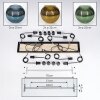 Koyoto Lámparas suspendidas, Luminarias esféricas, Lámparas colgantes Crudo, Negro, 8 luces