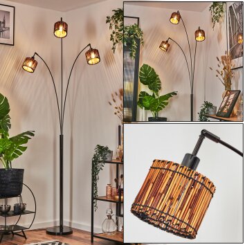 Cando Lámpara de pie Cromo, Negro, 3 luces