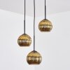 Koyoto Lámparas suspendidas, Luminarias esféricas, Lámpara colgante de clúster dorado, 3 luces