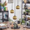 Koyoto Lámparas suspendidas, Luminarias esféricas, Lámpara colgante de clúster dorado, 3 luces