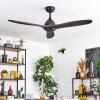 Mosstena lámpara ventilador de techo Madera oscura, Negro, Mando a distancia
