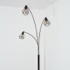 Yaak Lámpara de pie Cromo, Negro, Blanca, 3 luces