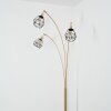 Yaak Lámpara de pie Latón, Negro, 3 luces