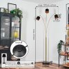 Alsen Lámpara de pie Latón, Negro, 3 luces