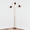 Alsen Lámpara de pie Latón, Negro, 3 luces