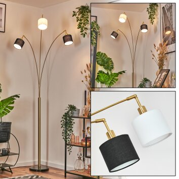 Bassagoda Lámpara de pie Latón, Negro, 3 luces Bassagoda Lámpara de pie Latón, Negro, 3 luces