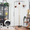Cando Lámpara de pie Latón, Negro, 3 luces