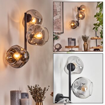 Ripoll Luminarias esféricas, Apliques Transparente, Ahumado, 3 luces