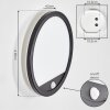 Qadir Aplique de exterior, Apliques LED Negro, 1 luz, Sensor de movimiento