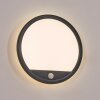Qadir Aplique de exterior, Apliques LED Negro, 1 luz, Sensor de movimiento