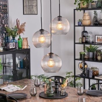Koyoto Lámparas suspendidas, Luminarias esféricas, Lámpara colgante de clúster Transparente, 3 luces