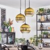Koyoto Lámparas suspendidas, Luminarias esféricas, Lámpara colgante de clúster dorado, Transparente, 3 luces