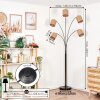 Soungou Lámpara de pie Cromo, Negro, 5 luces