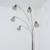 Yaak Lámpara de pie Níquel-mate, Negro, Blanca, 5 luces