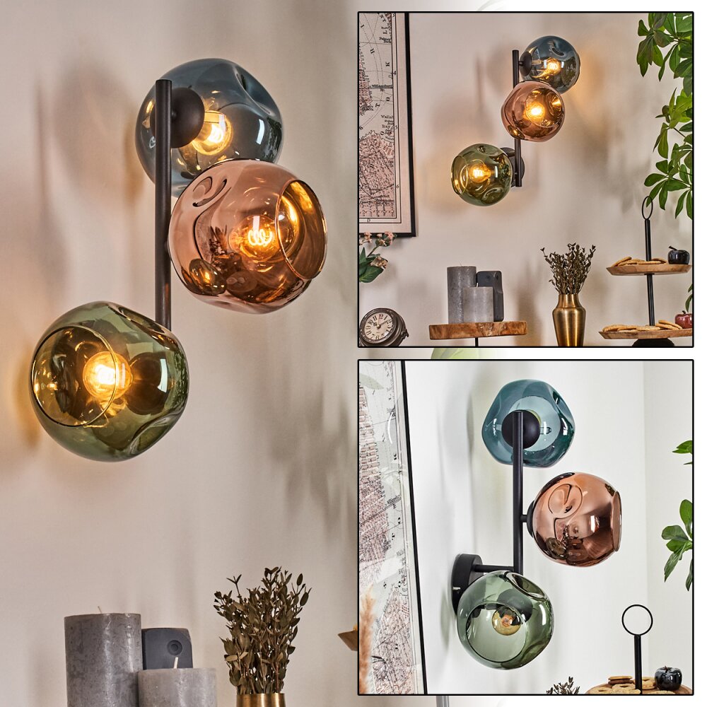 Ripoll Luminarias esféricas, Apliques Azul, Verde, Color cobre, 3 luces main product photo
