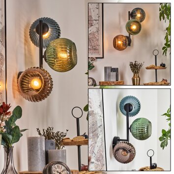 Koyoto Luminarias esféricas, Apliques Azul, Verde, Color cobre, 3 luces