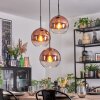 Koyoto Lámparas suspendidas, Luminarias esféricas, Lámpara colgante de clúster 30 cm Transparente, Color cobre, 3 luces