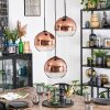 Koyoto Lámparas suspendidas, Luminarias esféricas, Lámpara colgante de clúster 30 cm Transparente, Color cobre, 3 luces