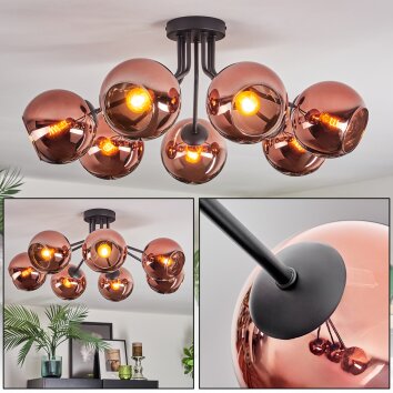 Koyoto Plafones, Luminarias esféricas Color cobre, 7 luces