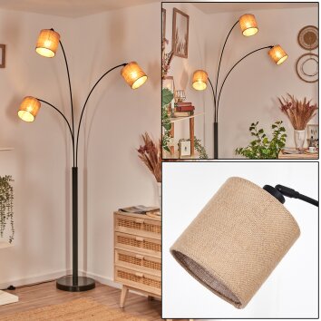 Soungou Lámpara de pie Negro, 3 luces