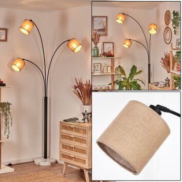 Soungou Lámpara de pie Negro, Blanca, 3 luces