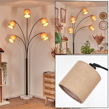 Soungou Lámpara de pie Negro, Blanca, 5 luces