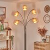 Soungou Lámpara de pie Cromo, Negro, Blanca, 5 luces