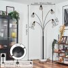 Yaak Lámpara de pie Negro, Blanca, 5 luces